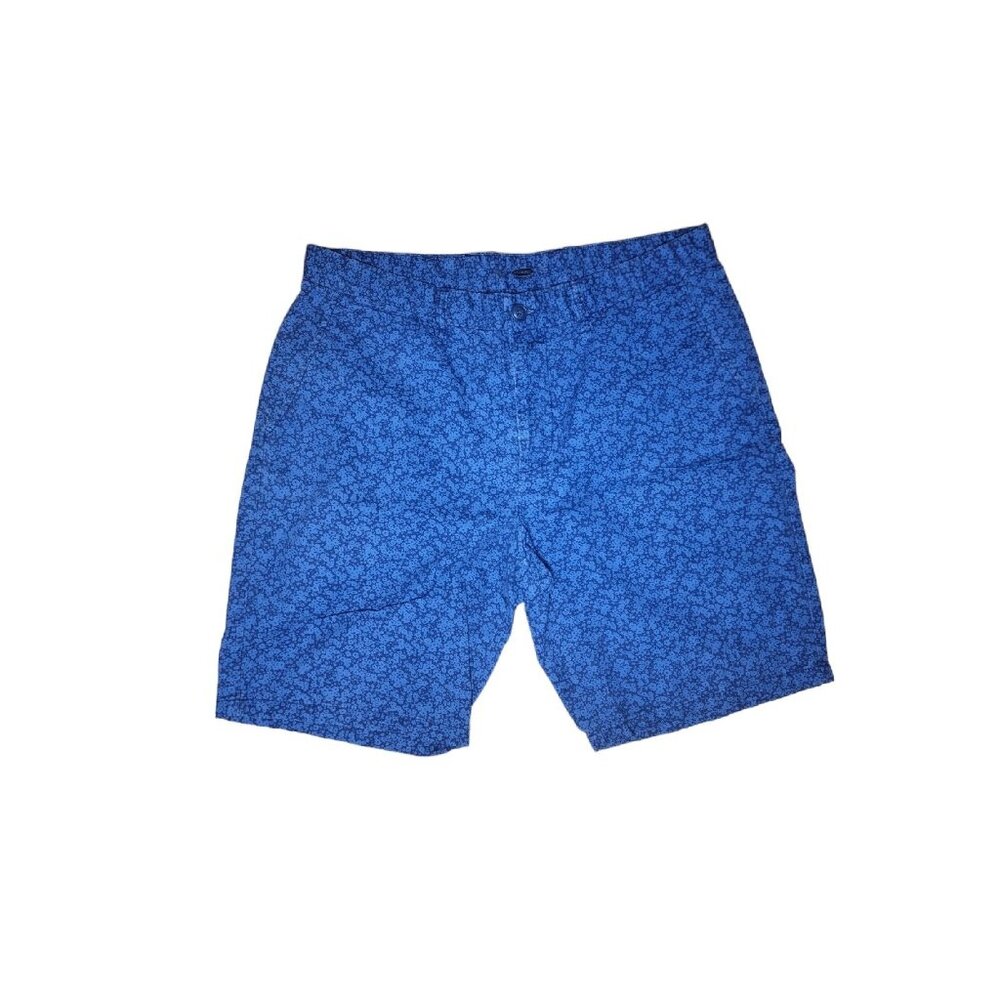 Old Navy Blue Flower Floral Chino Shorts Size 36 X 9 Slim Fit